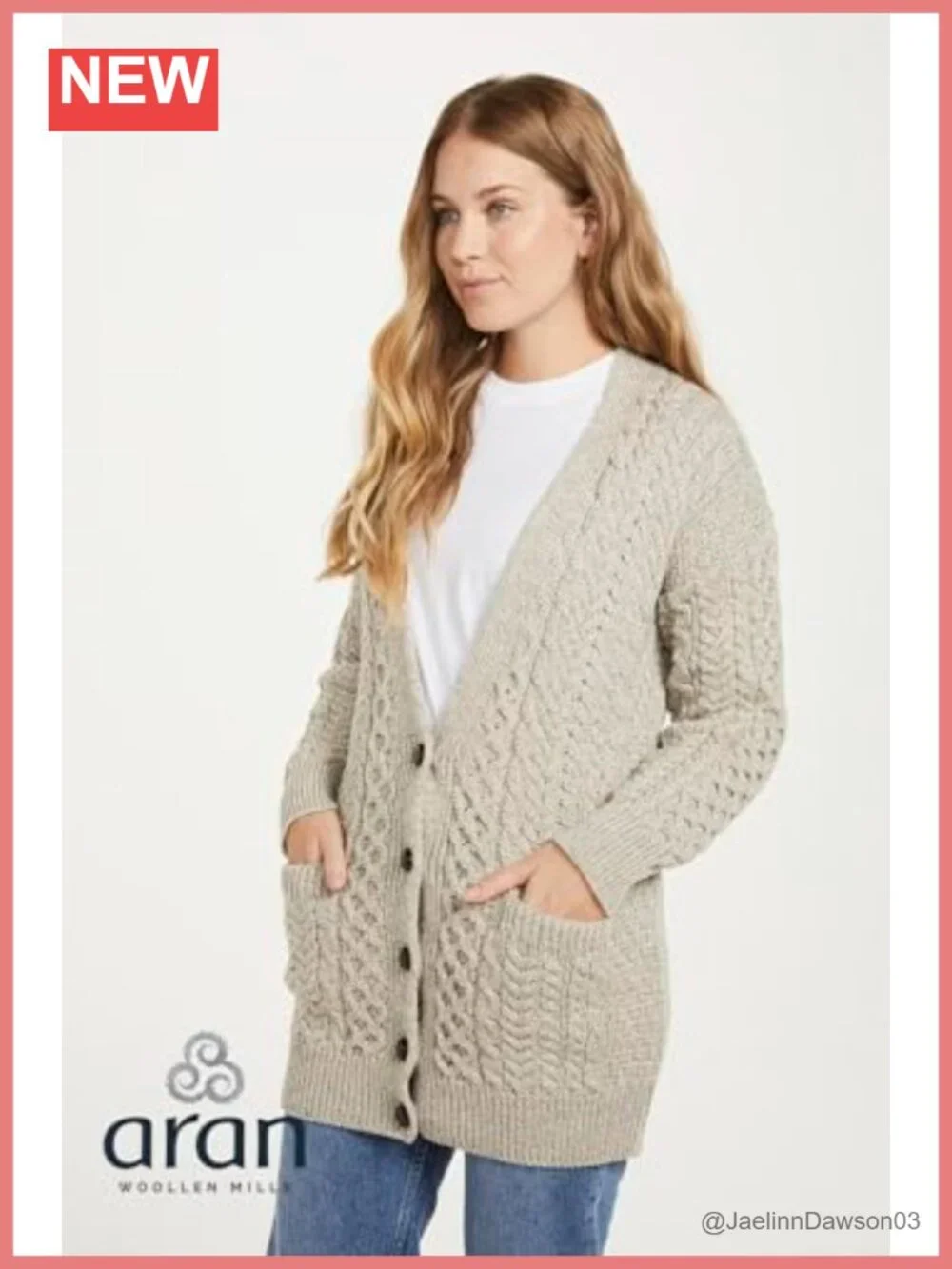 100% Supersoft Merino Wool Boyfriend Cardigan Long Sleeve Women's Sweater